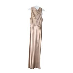 Shona Joy La Lune High Neck Midi Dress in Gold Size 4